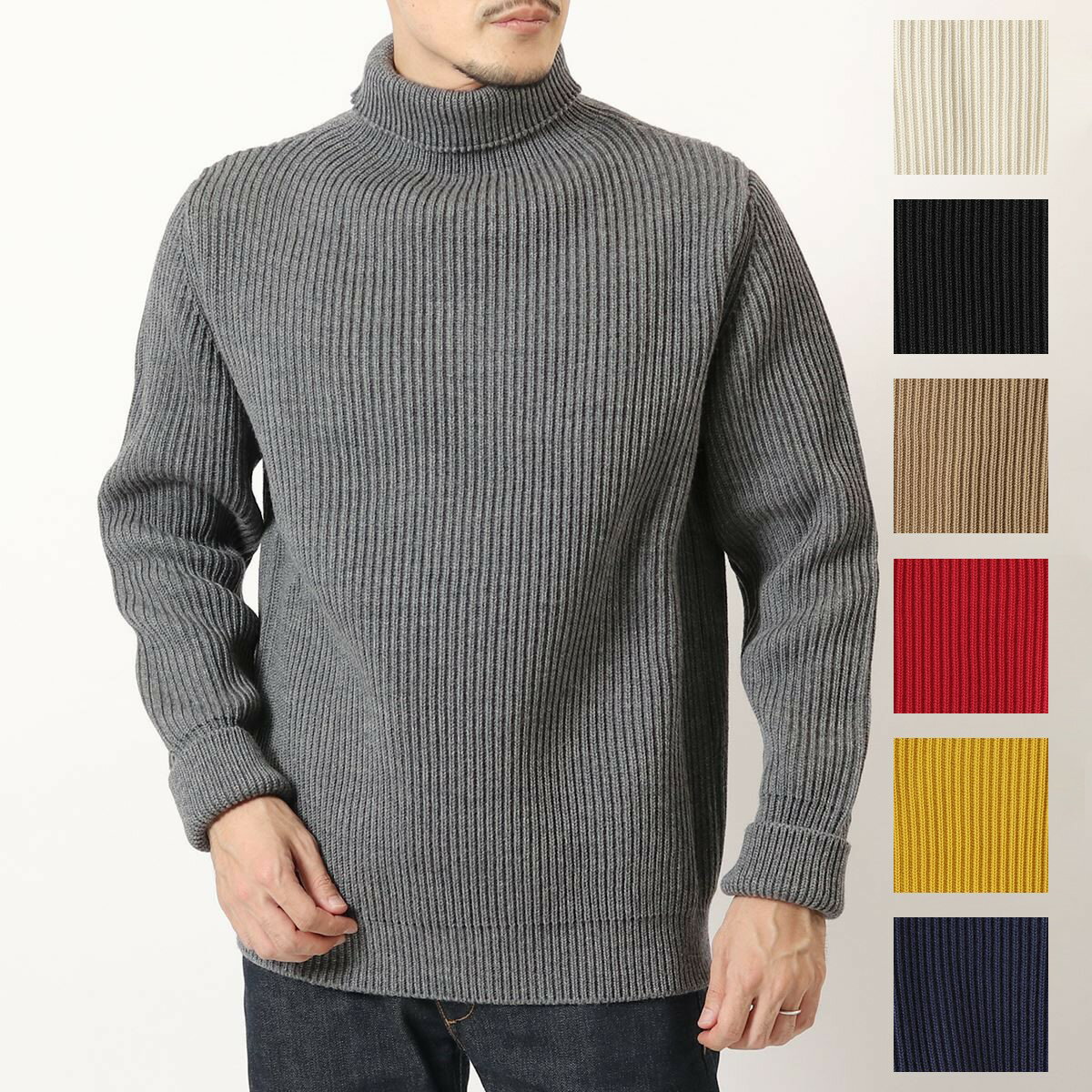 ANDERSEN-ANDERSEN アンデルセンアンデルセン ニット セーター NAVY TURTLENECK メンズ メリノウール 長袖 タートルネック アームウォーマー カラー10色