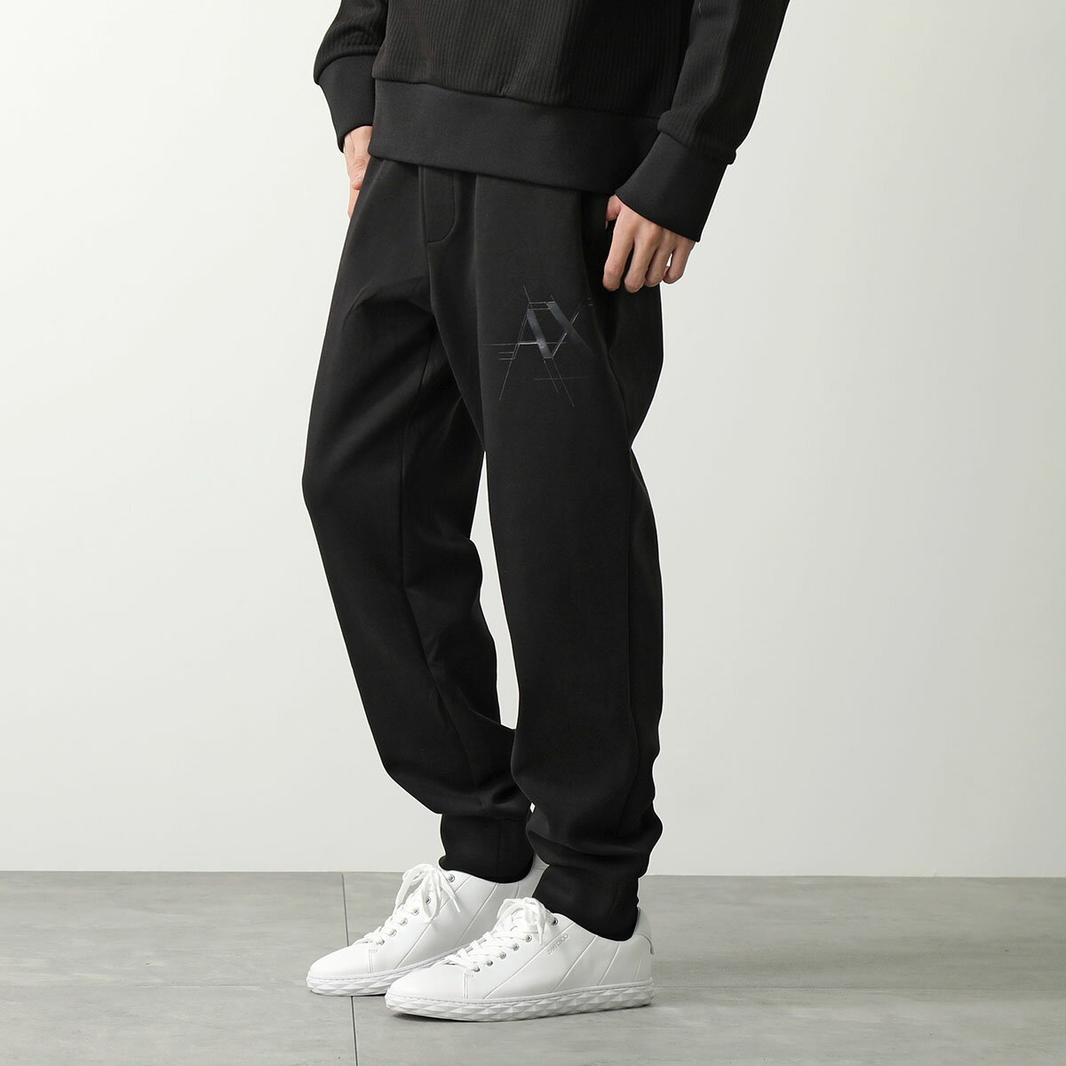 ARMANI EXCHANGE A/X アルマーニ エクスチェンジ スウェットパンツ 6RZPKC ZJXBZ メンズ ジョガーパンツ ロゴプリント ストレッチ 1200/BLACK【cp_fifte】