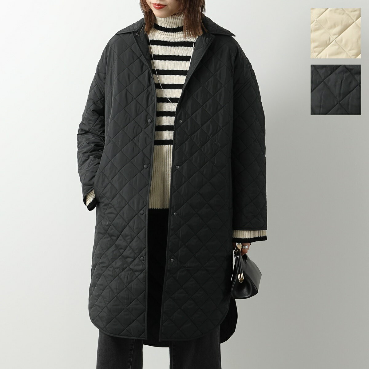 Toteme トーテム 中綿コート QUILTED COCOON COAT 234-WRTWOU085-FB0007 レディース キルティング ロング丈 サイドスリット カラー2色