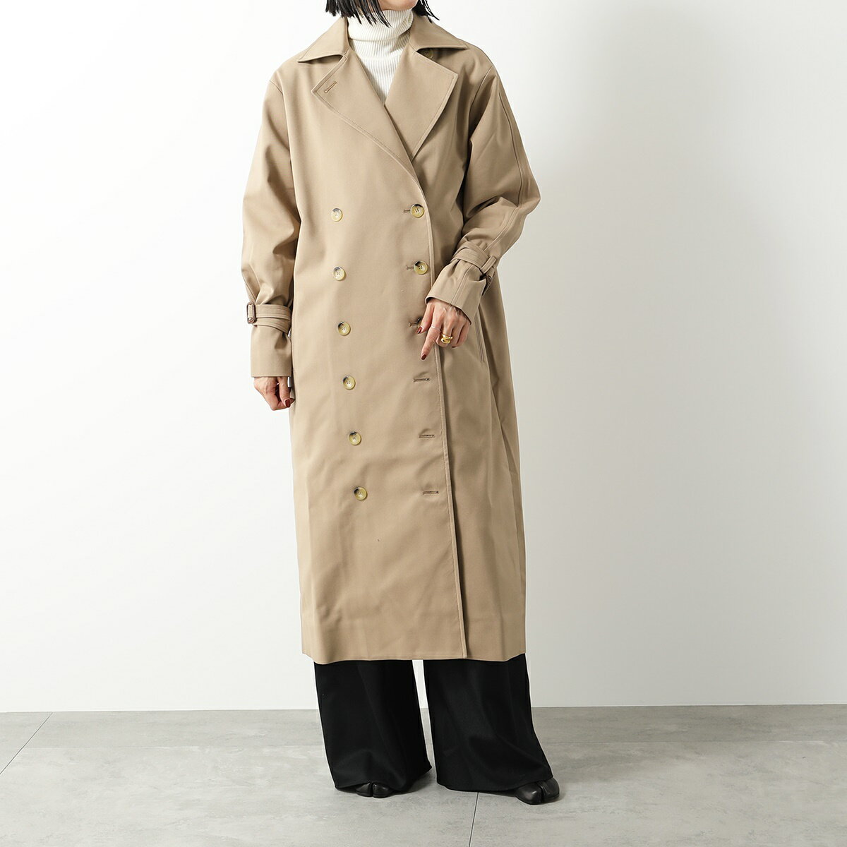 Toteme トーテム トレンチコート SIGNATURE TRENCH 212-107-708 レディース コットンブレンド ロングコート 849/KHAKIのサムネイル