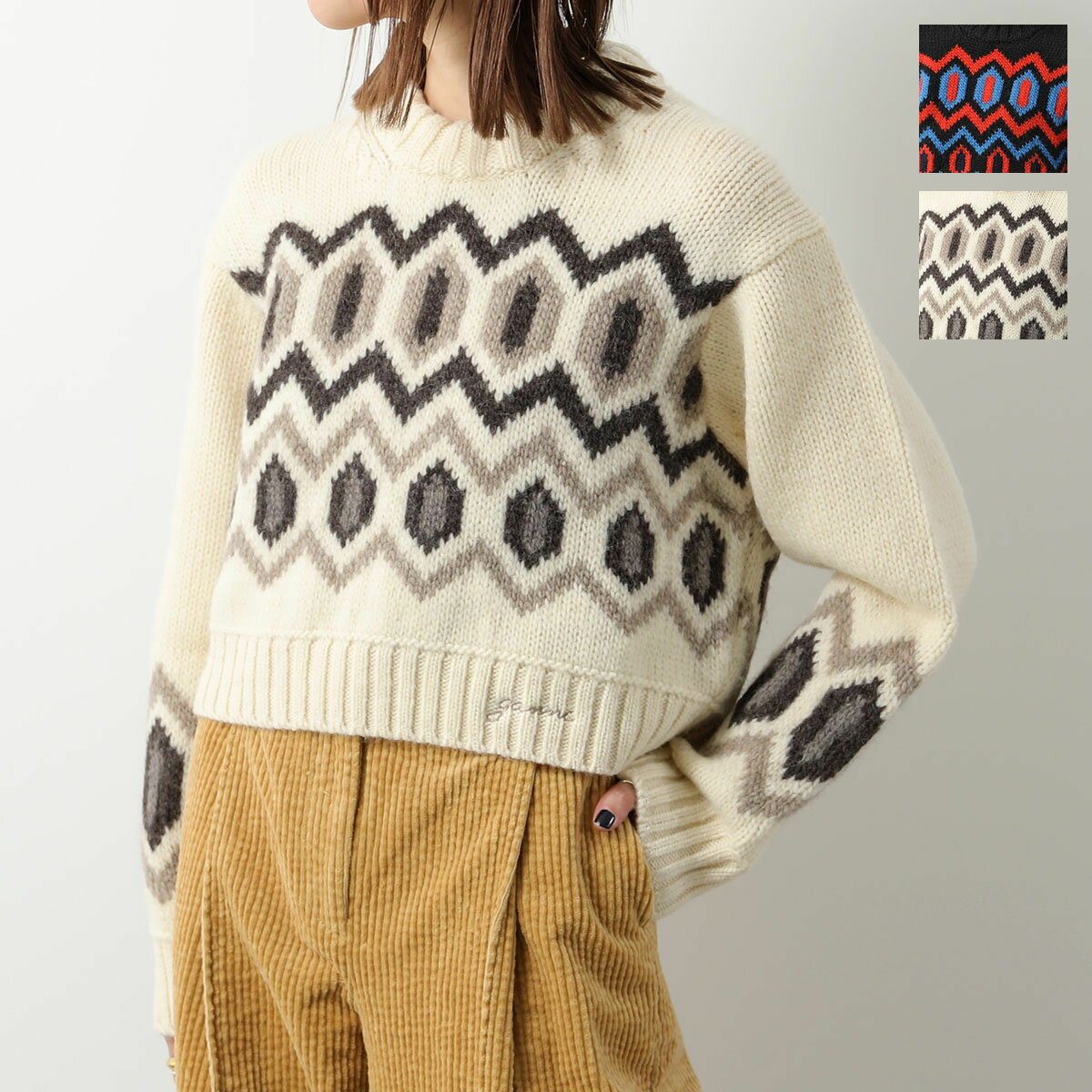 GANNI アイボリー 犬刺繍 セーター GANNI Puppy セーター | ニュートラル | FARFETCH JP