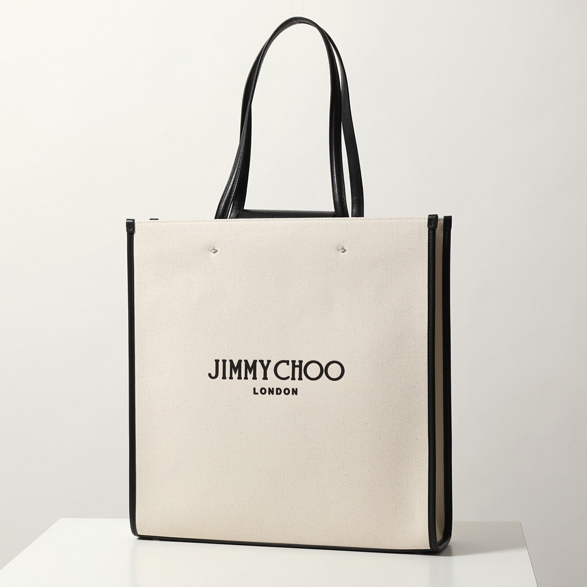 Jimmy Choo W~[`E g[gobO N/S TOTE/L CZM Y LoX~U[ S  NATURAL/BLACK/SILVERypo_jyuuuz