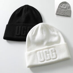 アグ ニット帽 レディース UGG アグ ニット帽 W 3D GRAPHIC LOGO BEANIE 21675 レディース 立体ロゴ ウールブレンド リブ ビーニー ニットキャップ 帽子 カラー3色