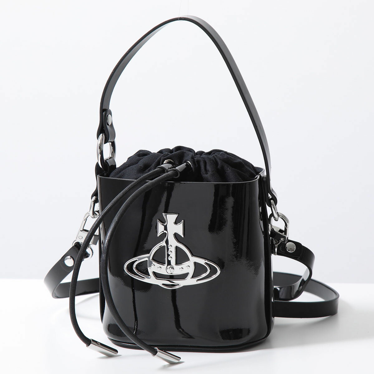 ヴィヴィアンウエストウッド ショルダーバッグ（レディース） Vivienne Westwood ヴィヴィアンウエストウッド ハンドバッグ DAISY BUCKET BAG デイジー 4302002MU L001O レディース パテントレザー 鞄 N403/BLACK