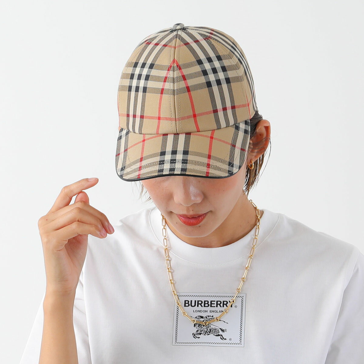 BURBERRY バーバリー ベースボールキャップ MH VINTAGE CHK 8068041 レディース コットン チェック 帽子 A7028/ARCHIVE-BEIGE-IP-CHK【po_fifth】