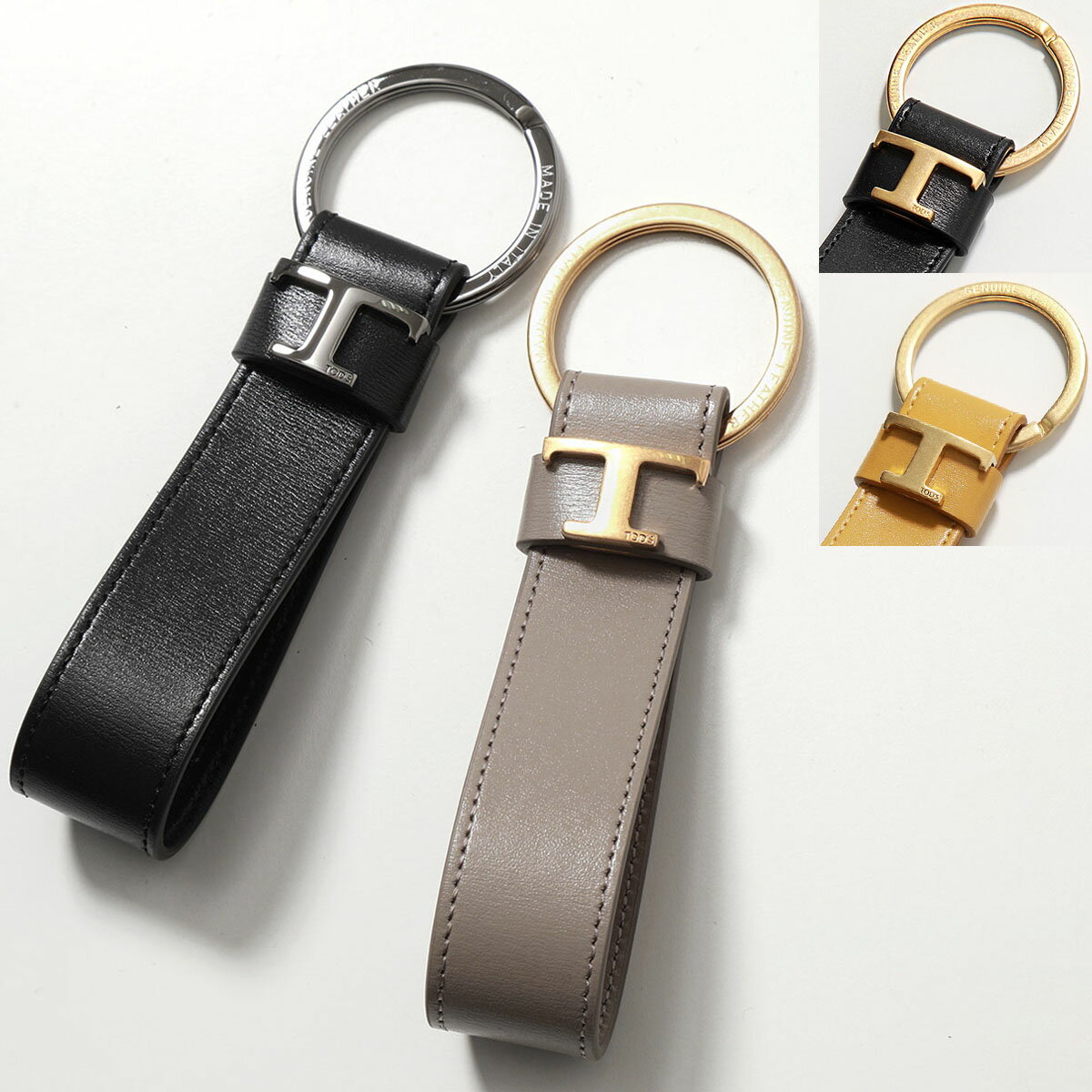 TODS トッズ キーリング XAMTSIGA200RLO メンズ キーホルダー T TIMELESS Tタイムレス レザー メタルロゴ カラー4色