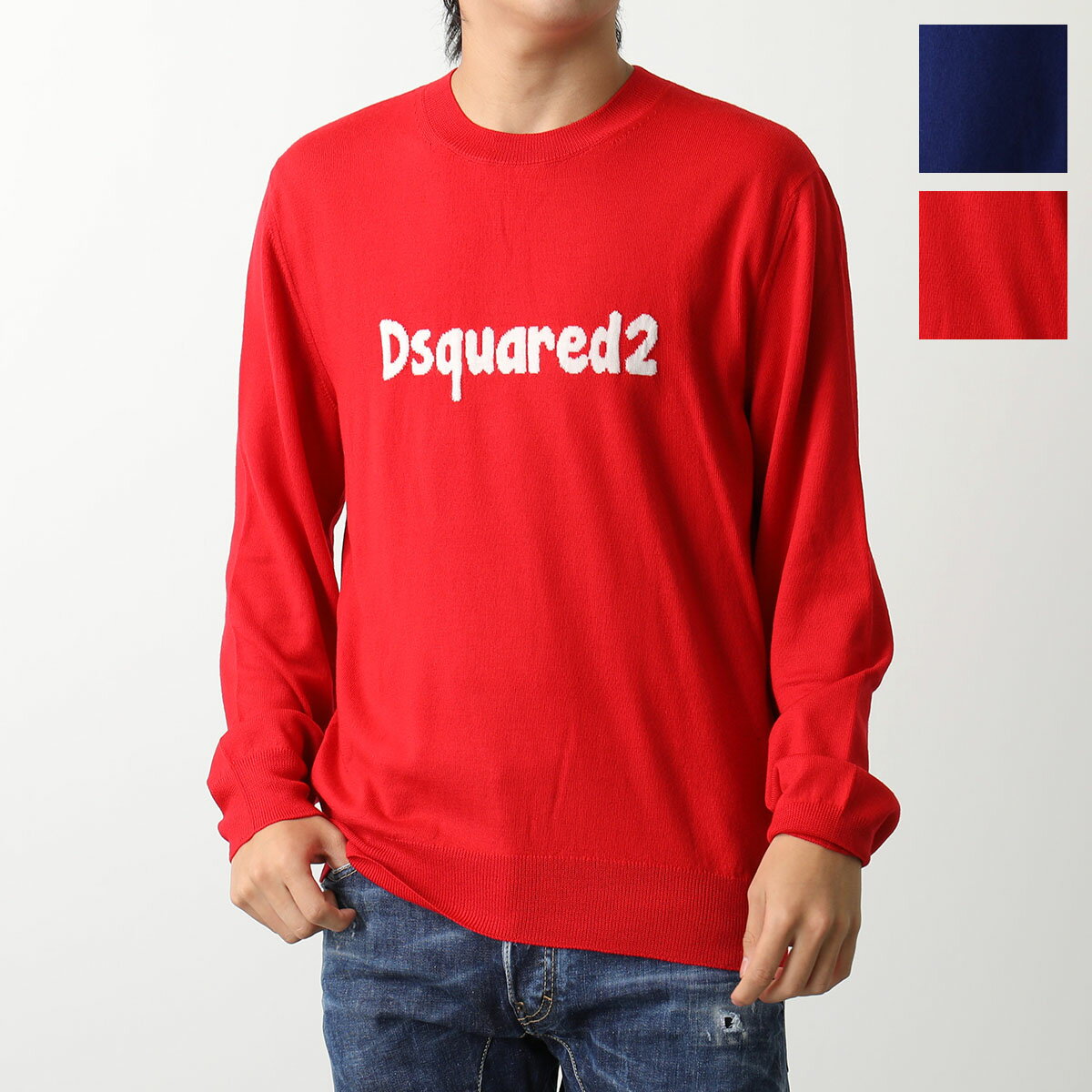 DSQUARED2 ディースクエアード セーター CARTOON PULLOVER S71HA1173 S17435 メンズ ニット 長袖 ウール ロゴ カラー2色