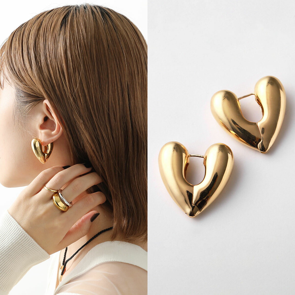 ANNIKA INEZ アニカイネズ ピアス Heart Hoops Lrg E926-LRG レディース ハート フープ アクセサリー ゴールド