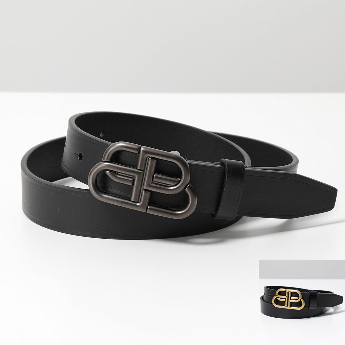 バレンシアガ BALENCIAGA バレンシアガ ベルト BB THIN BELT 581690 1CH04 メンズ BBロゴ レザー ナローベルト カラー2色【po_fifth】