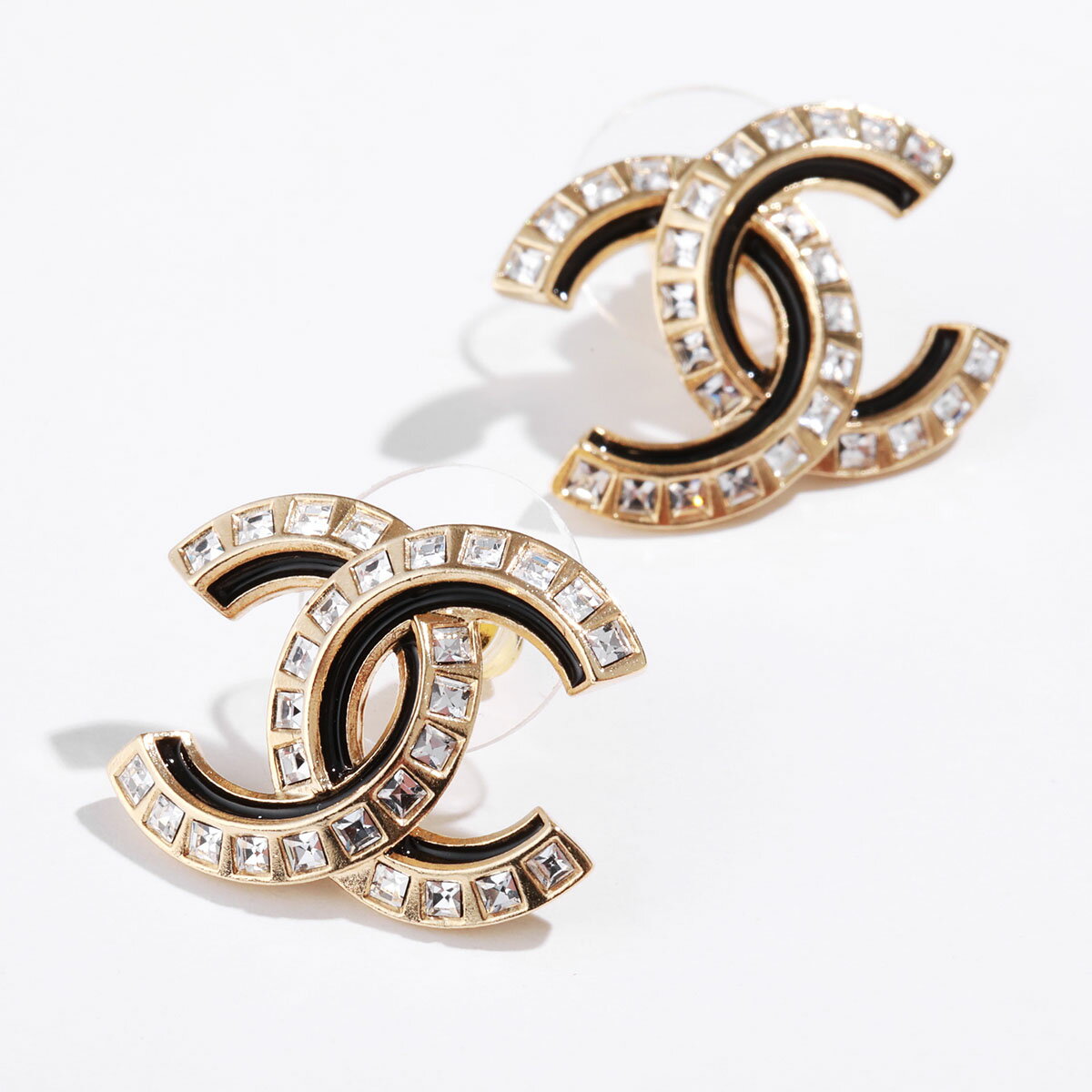 CHANEL シャネル ピアス ABC327 B15468 レディース ココマーク CCロゴ ラインストーン メタル スタッド ジュエリー NU644のサムネイル