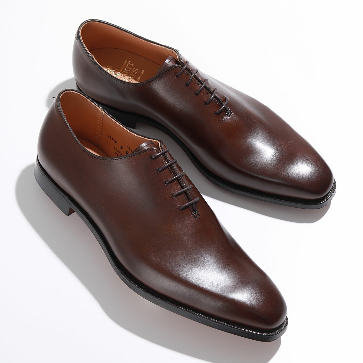 CROCKETT&JONES クロケットアンドジョーンズ レザーシューズ ALEX アレックス 25119A B02L1 メンズ プレーントゥ ホールカット ワイズE 革靴 Dark Brown【po_fifth】