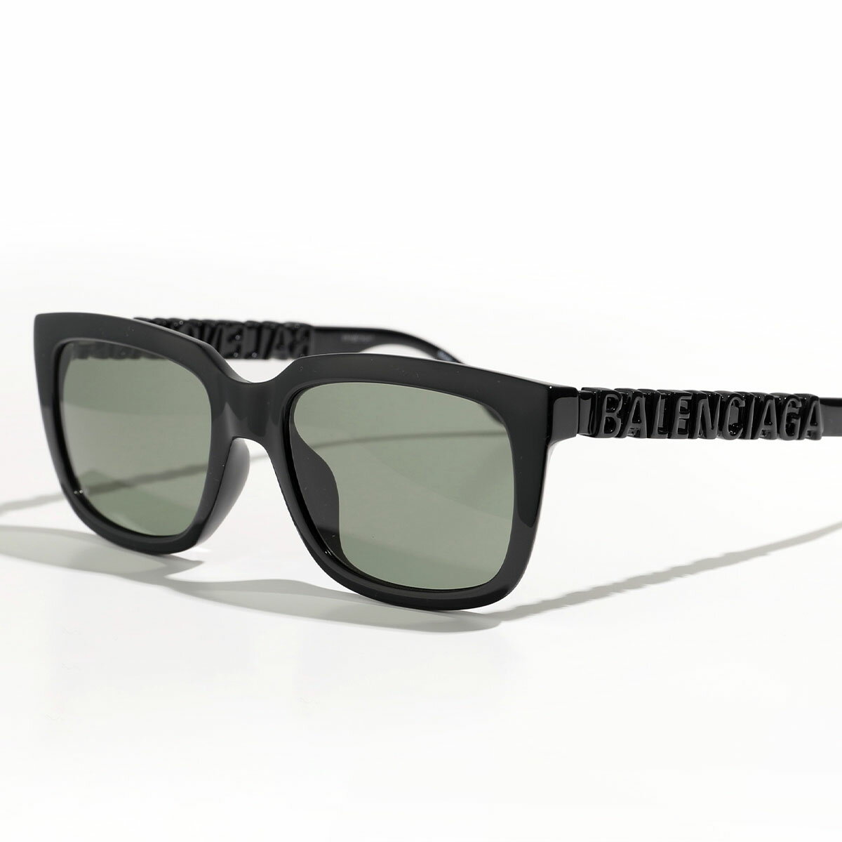 BALENCIAGA バレンシアガ サングラス BB0108S メンズ スクエア型 メガネ 眼鏡 ロゴ アイウェア 001/BLACK-BLACK-GREEN【po_fifth】