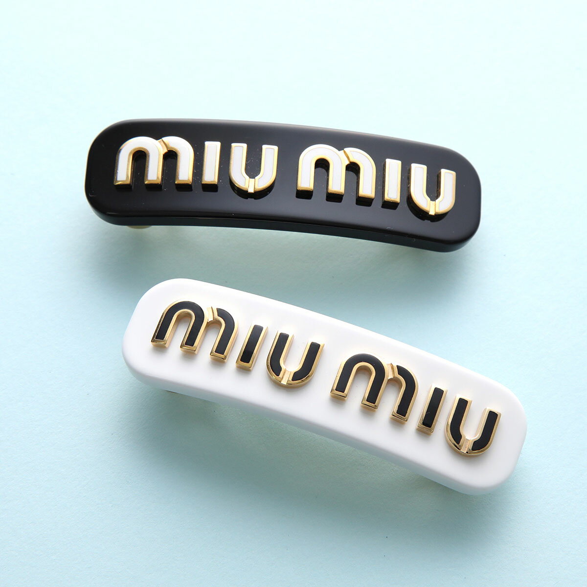 MIUMIU ミュウミュウ バレッタ 5IF071 2F72 レディース ヘアクリップ ヘアアクセサリー ロゴ 髪留め カラー2色のサムネイル