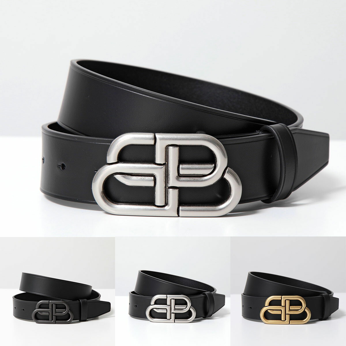 BALENCIAGA バレンシアガ ベルト BB LARGE BELT 35 ラージ 570370 1CH0B 1CH04 1000 メンズ レザー ロゴメタルバックル カラー2色【po_fifth】