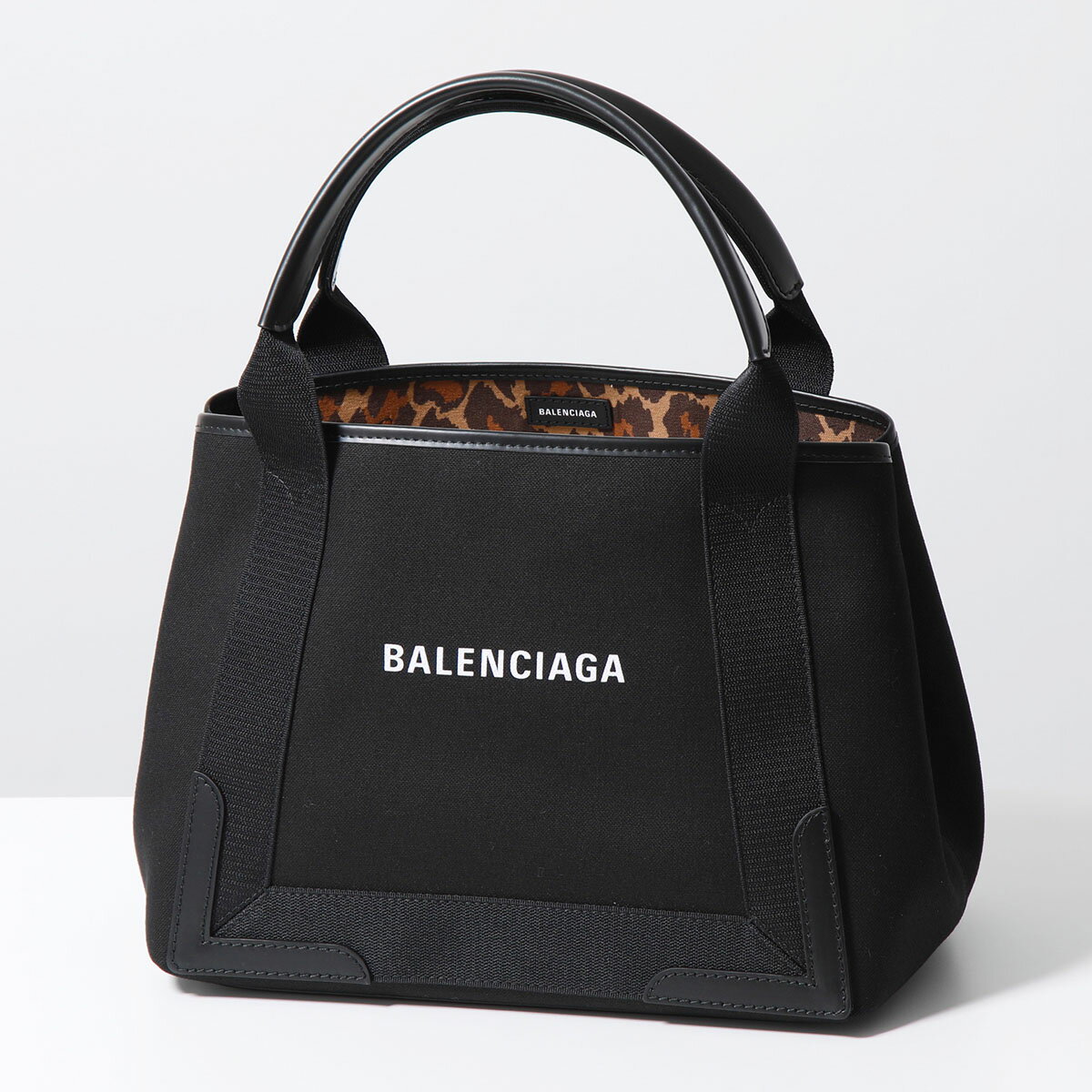 BALENCIAGA バレンシアガ トートバッグ NAVY CABAS S ネイビー カバ 339933 2AAME レディース レオパード ロゴ ポーチ付き 鞄 1092/BLACK/INT-LEO/L-WHのサムネイル