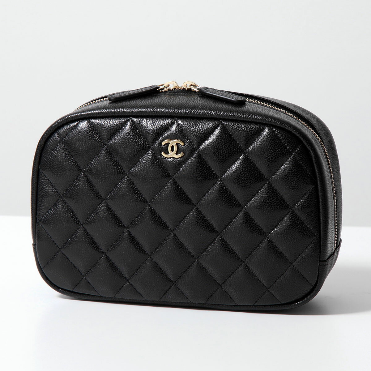 CHANEL シャネル ポーチ MATELASSE マトラッセ A80910 B10583 レディース トラベルコスメポーチ バッグインバッグ グレインド シャイニー カーフスキン ココマーク CCロゴ C3906