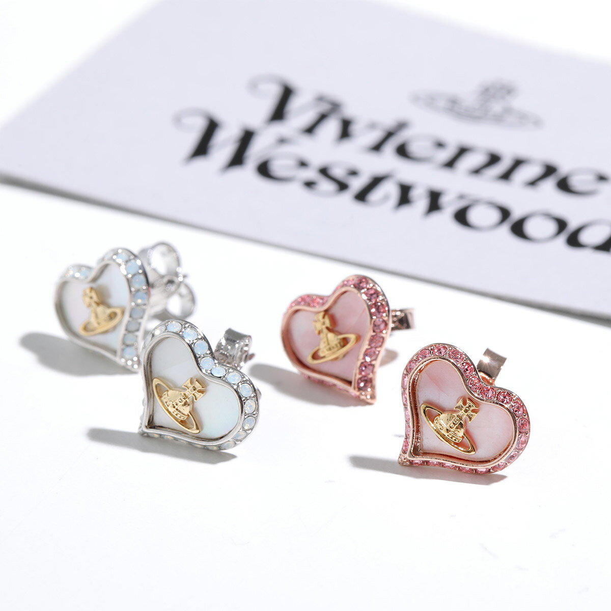 Vivienne Westwood ヴィヴィアンウエストウッド ピアス PETRA EARRINGS 62010074 レディース オーブ クリスタル装飾 シェル ハート カラー6色