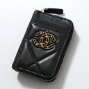 CHANEL シャネル コインケース AP2701 B04852 レディース ココマーク CCマーク ラムスキン ミニ財布 カードケース BLACK/GD