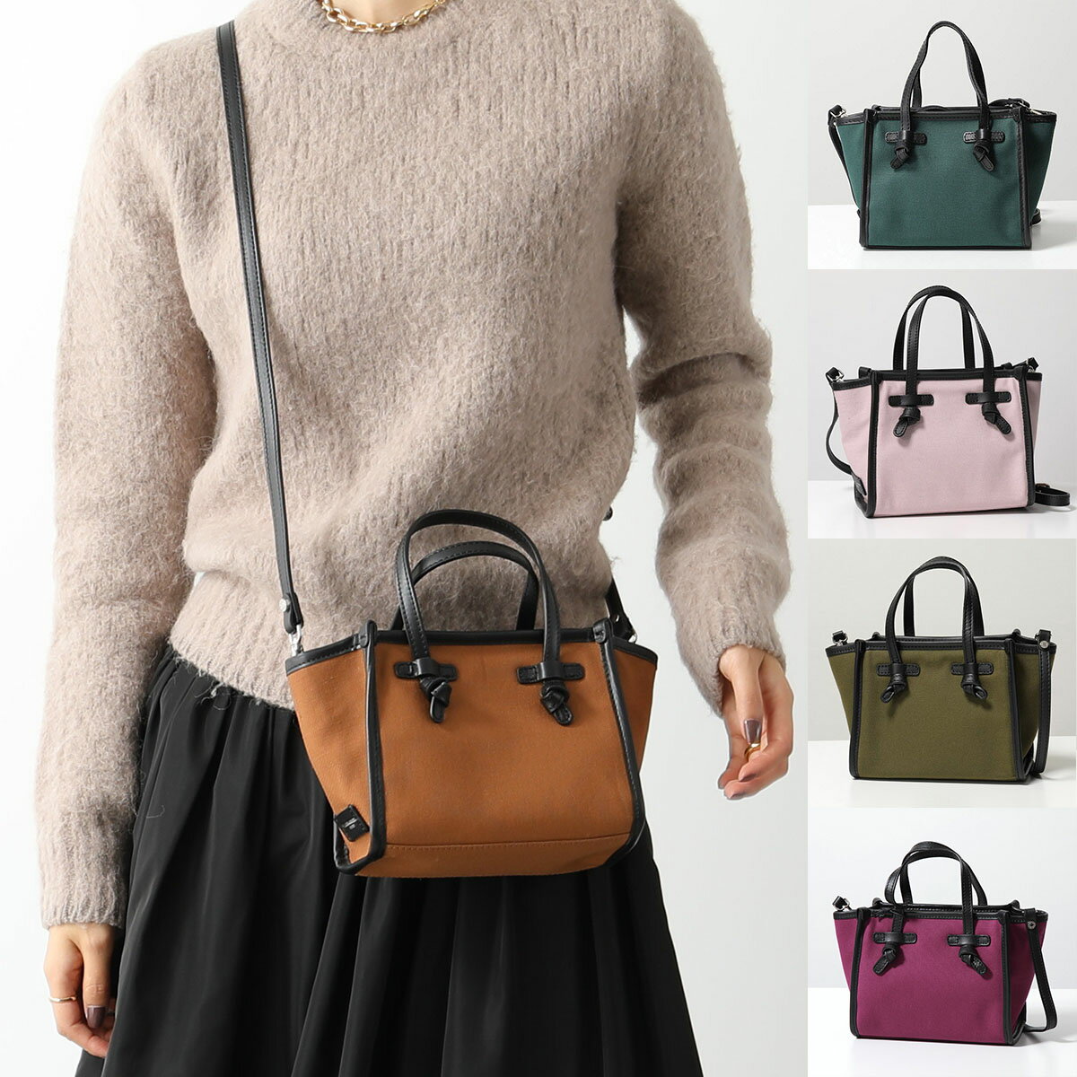 【カラー限定特価】GIANNI CHIARINI ジャンニキアリーニ ショルダーバッグ MISS MARCELLA ミス マルチェッラ BS 8065 CNV-SE レディース ハンドバッグ 鞄 カラー4色のサムネイル
