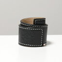 LOEWE ロエベ 119.19.336 SMALL SLAP BRACELET スラップ ブレスレット スモール レザー アクセサリー バングル アナグラム 1100/BLACK レディース