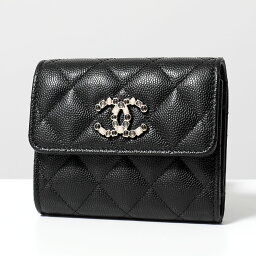 シャネル 二つ折り財布（レディース） CHANEL シャネル 二つ折り財布 AP3604 B14343 レディース MATELASSE マトラッセ シャイニー グレインド カーフスキン ミニ財布 ココマーク 94305