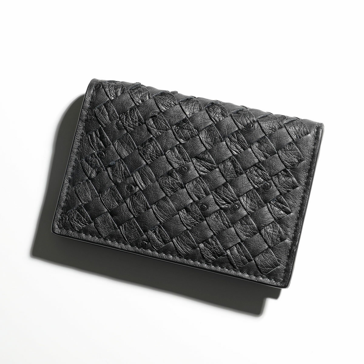 BOTTEGA VENETA ボッテガヴェネタ カードケース 464902 VQ951 メンズ イントレチャート オーストリッチ エキゾチックレザー 1000