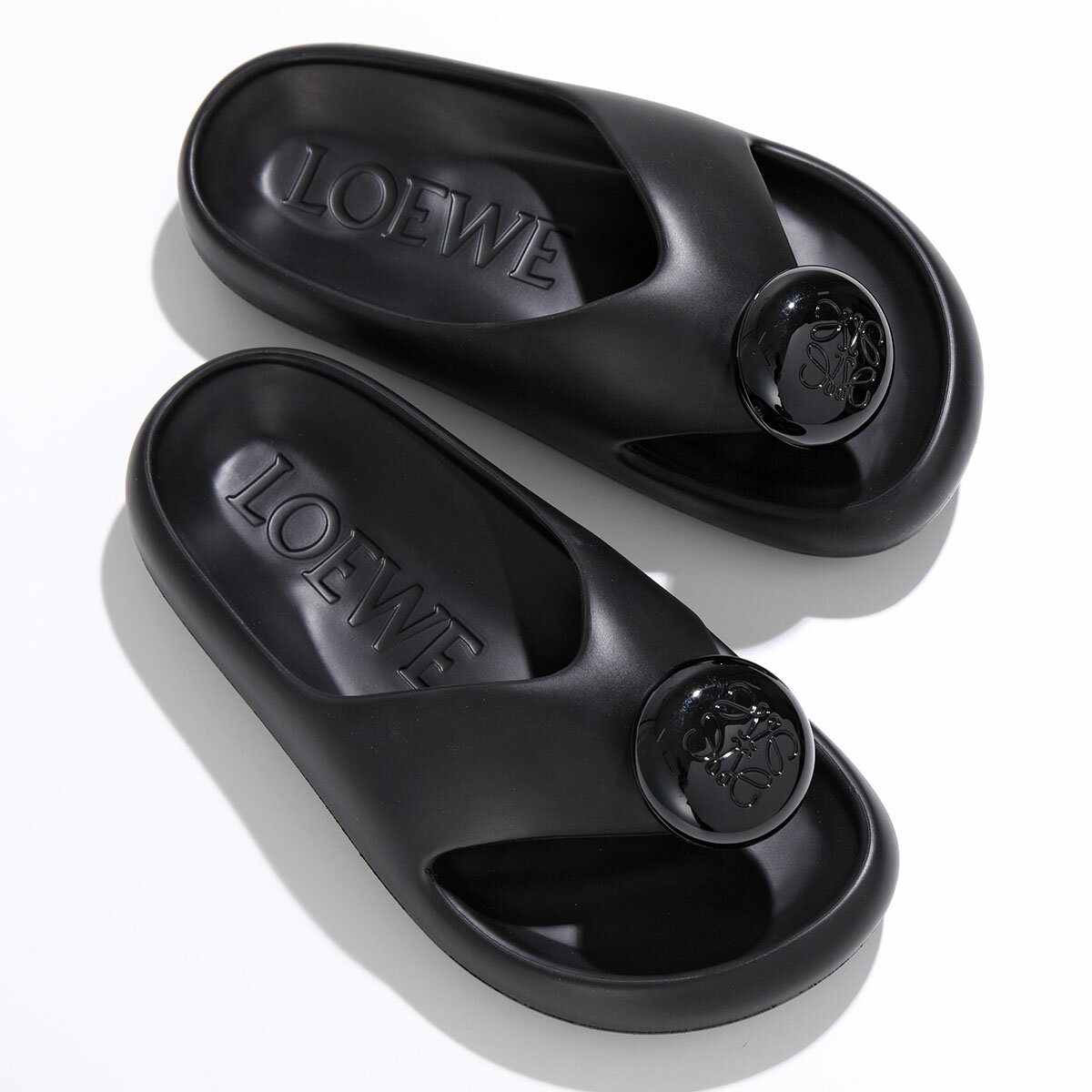 LOEWE ロエベ トングサンダル FOAM SLIDE フォームスライド L616S03X02 レディース アナグラム ラバー フラット シューズ 靴 1100/NEGRO/BLACK【po_fifth】