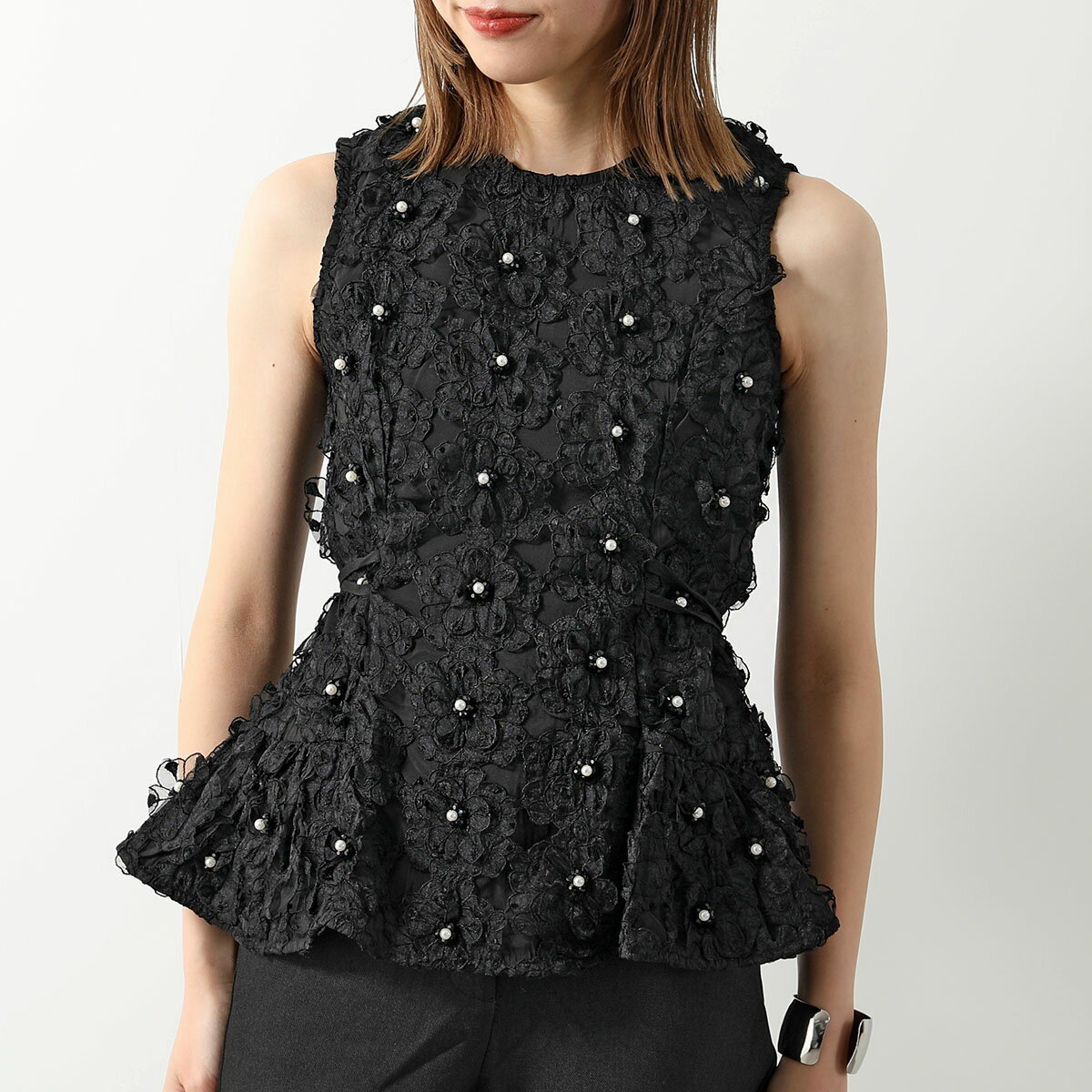 Sister Jane シスタージェーン トップス Samara Floral Top TOD092 レディース ノースリーブ ブラウス 花柄 フラワー ビーズ 刺繍 Coal-Black【cp_ten】