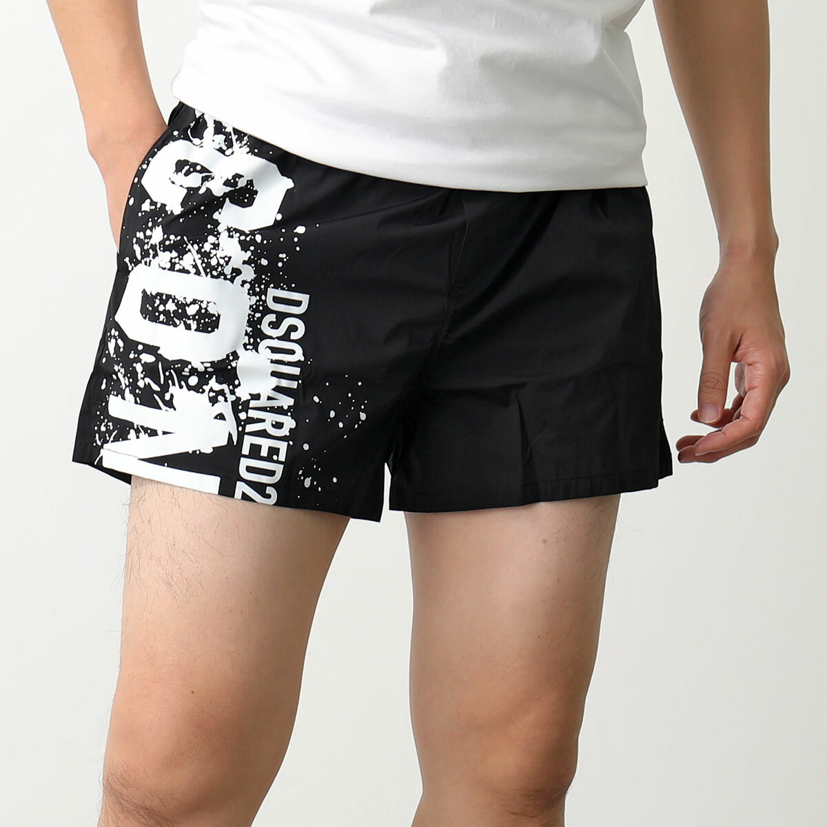 DSQUARED2 ディースクエアード スイムウェア ICON SPLASH BOXER MIDI D7B645420 メンズ ショートパンツ ロゴ ストレッチ 水着 水陸両用 010