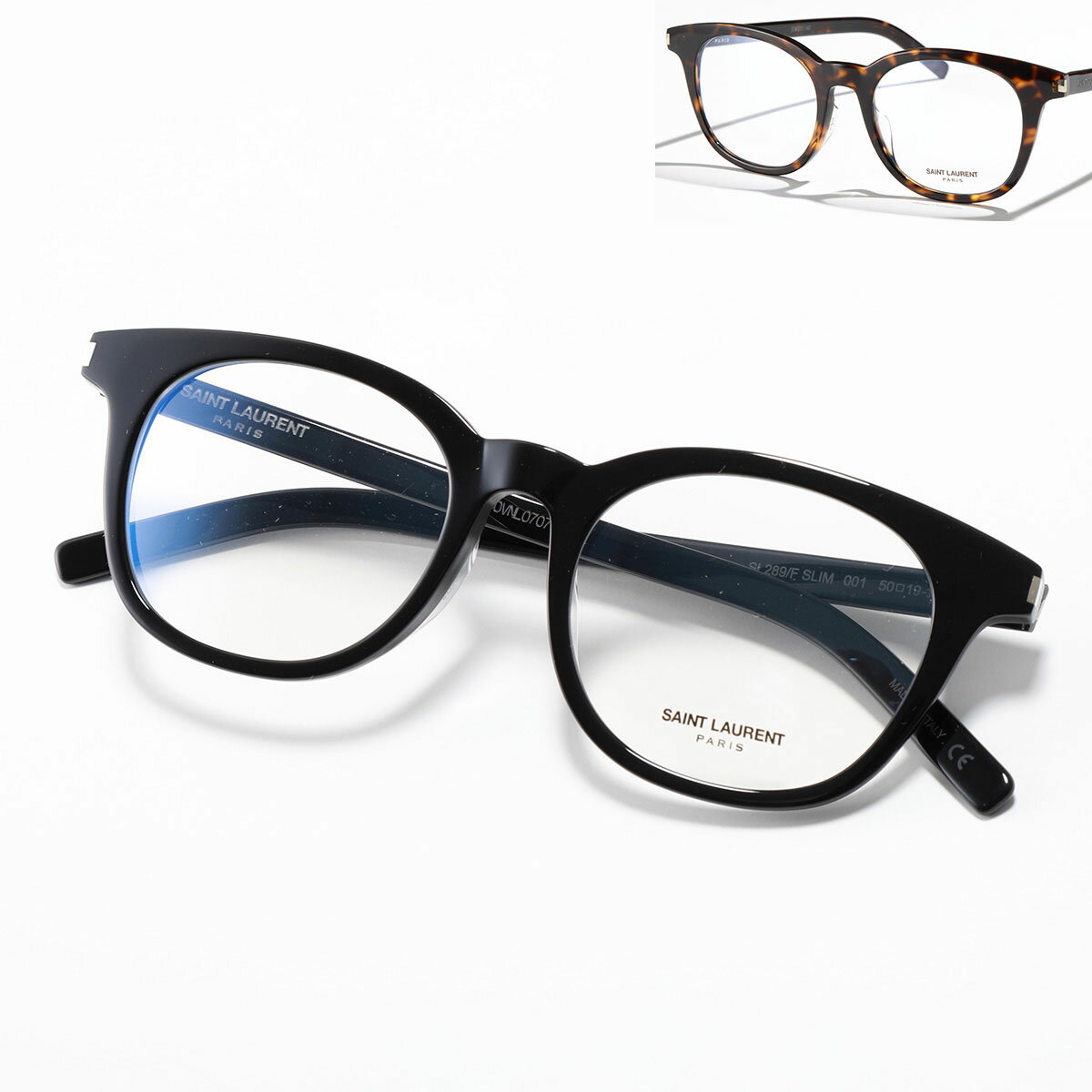 SAINT LAURENT サンローラン メガネ SL 289/F SL 289 SLIM メンズ ウェリントン型 めがね 伊達メガネ ダテ 眼鏡 ロゴ アイウェア 黒縁メガネ カラー3色のサムネイル
