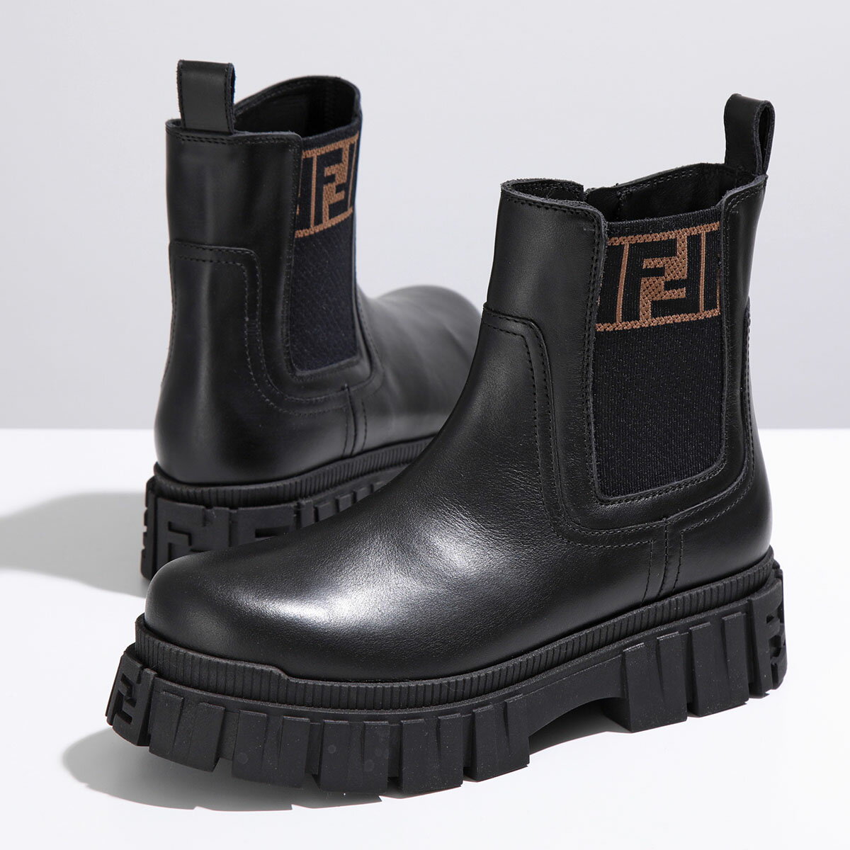 フェンディ プレゼント レディース FENDI KIDS フェンディ キッズ ショートブーツ JMR459 A379 レディース ガールズ レザー FFロゴ ズッカ柄 サイドゴア 靴 F0PMM