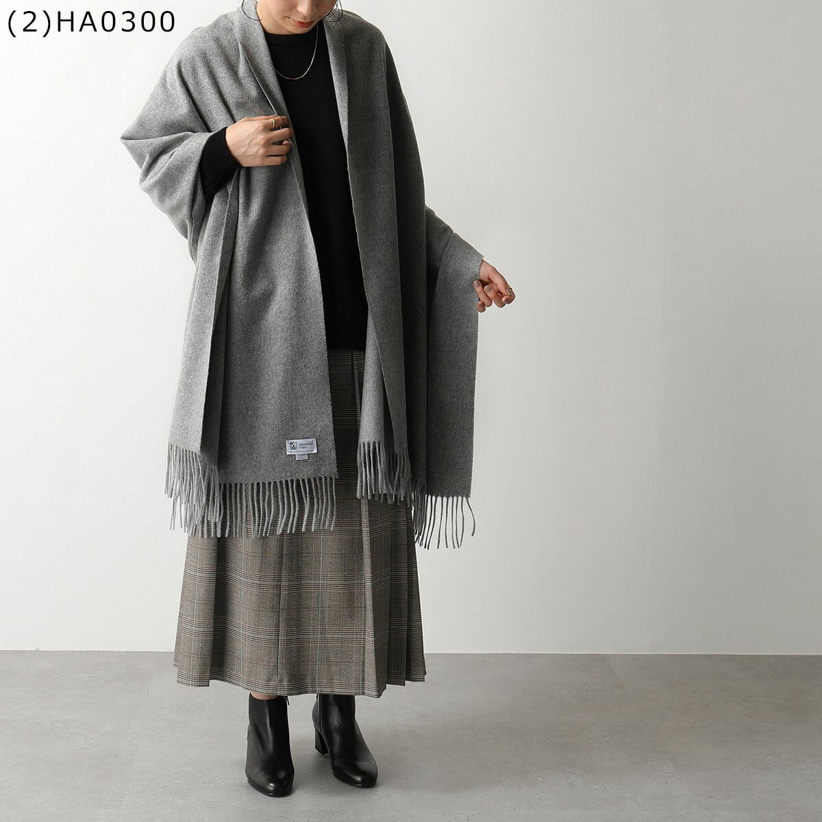 【訳あり】JOHNSTONS ジョンストンズ マフラー WA56 レディース カシミヤ 大判 ストール 無地 カラー18色 【po_fivee】