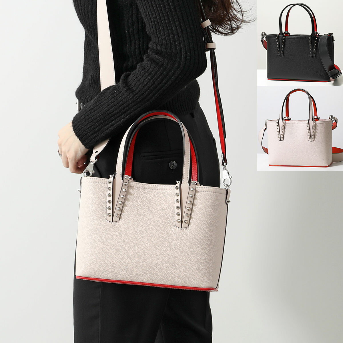 Christian Louboutin クリスチャンルブタン ハンドバッグ Cabata Mini Tote Bag 1205054 レディース レザーコンビ 2way ショルダーバッグ 鞄 カラー2色【po_fifth】