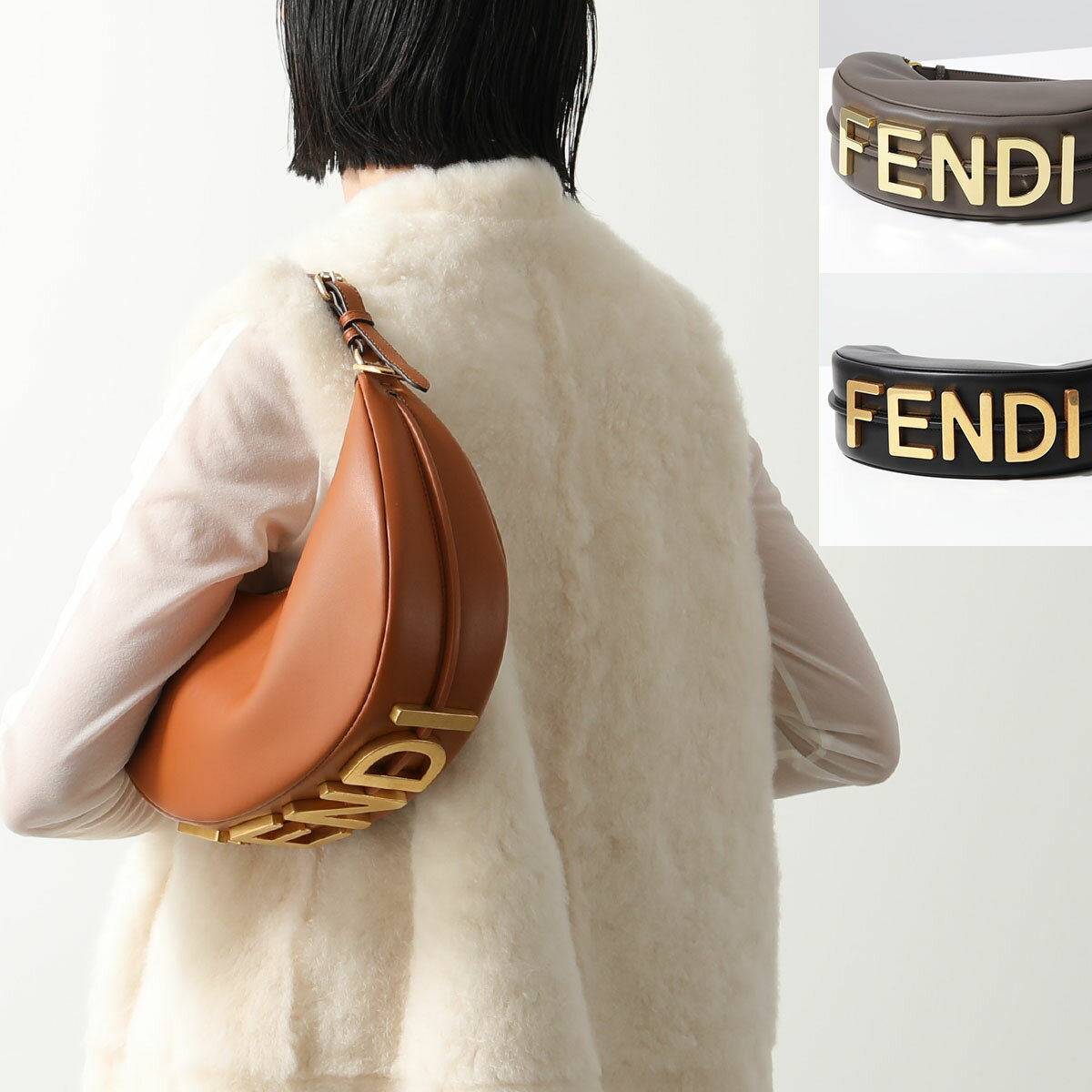 ハンドバッグ FENDI フェンディ ハンドバッグ GRAPHY SMALL グラフィ スモール 8BR798 A5DY レディース レザー ロゴ ホーボーバッグ 鞄 カラー3色【po_jyuuu】