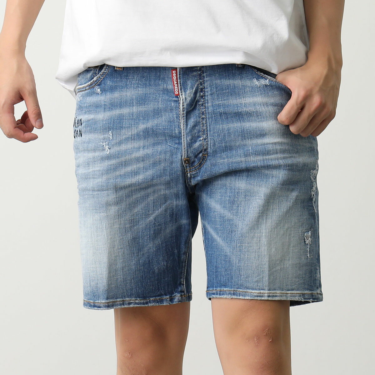 DSQUARED2 ディースクエアード ハーフパンツ MARINE SHORTS S74MU0827 S30342 メンズ デニムショーツ ショートパンツ ロゴ 470