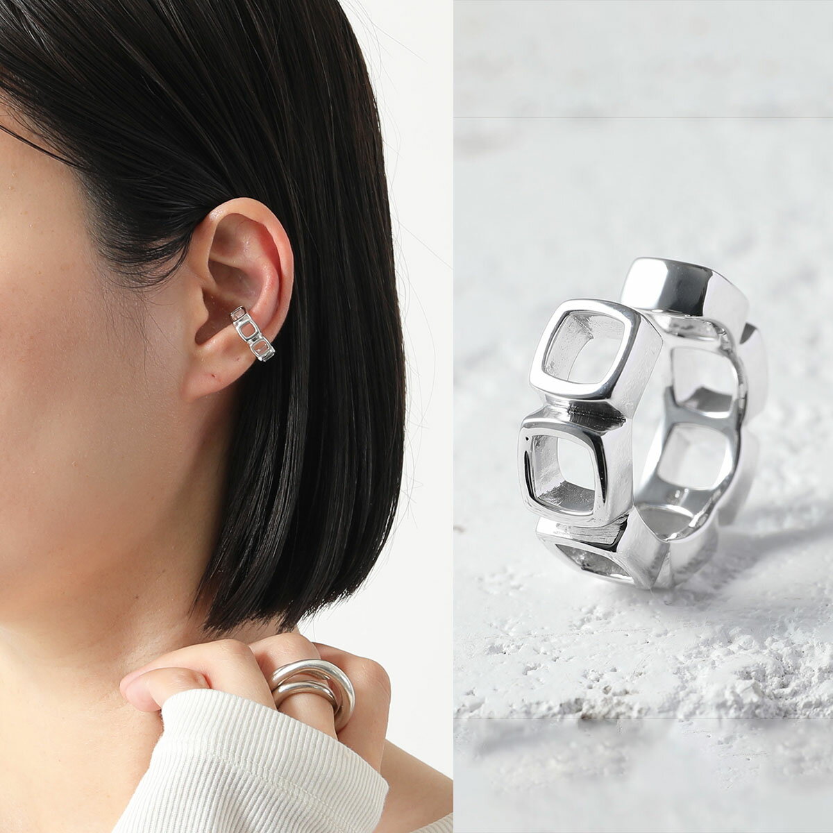 TOMWOOD トムウッド イヤーカフ Cushion Ear Cuff Open E39IWNA01S925 レディース アクセサリー イヤカフ シルバー【cp_ten】