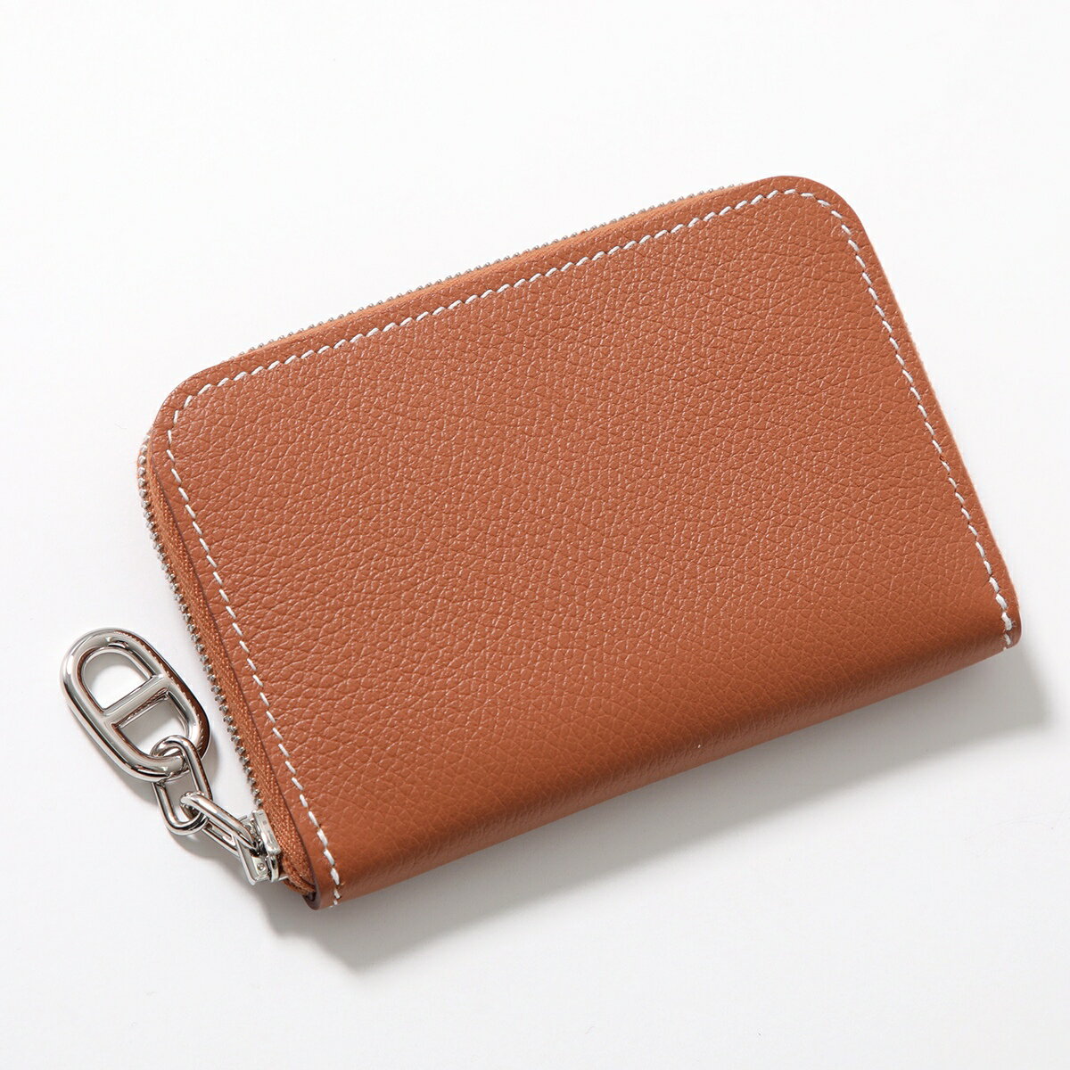 HERMES エルメス コインケース ジップアンゴー コンパクト Zipengo compact シェーヌダンクル Chaine dAncre 084208CC レディース エバーカラー レザー ミニ財布 B刻印 JAUNE-DE-NAPLES