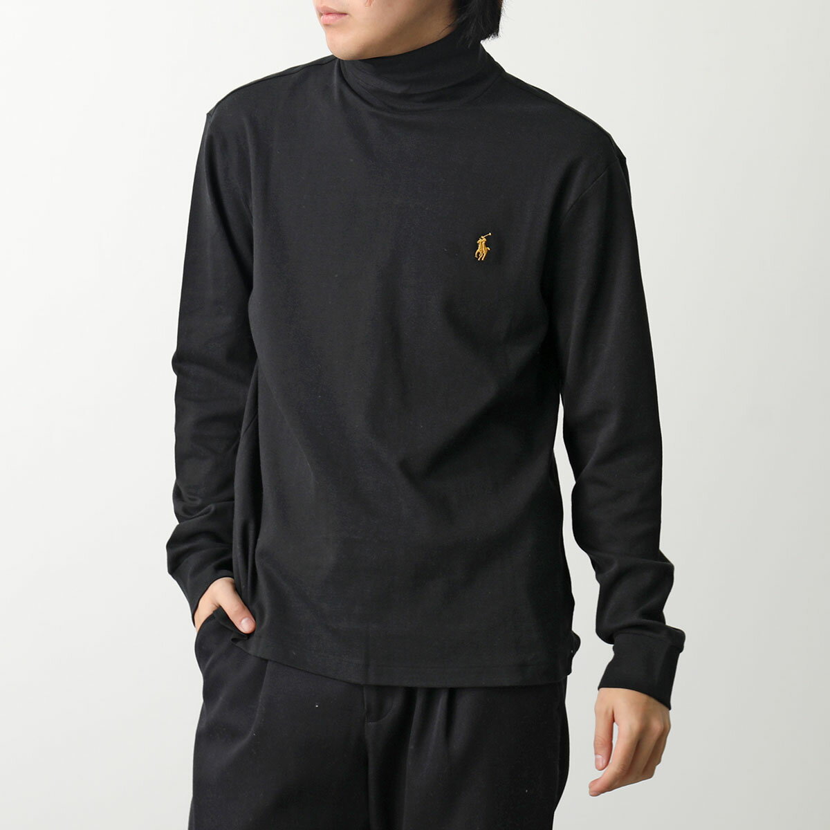 Polo Ralph Lauren ラルフローレン Tシャツ 710853205 メンズ 長袖 カットソー タートルネック ポニー刺繍 コットン 001/BLACK【cp_twen】