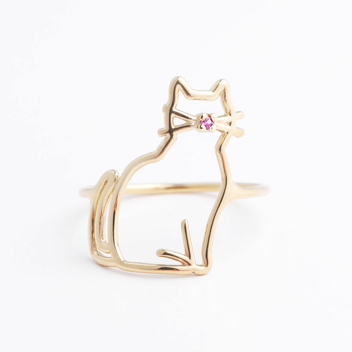ALIITA アリータ リング MIAU ZAFIRO ROSA RING レディース 猫 モチーフ キャット ピンクサファイア 指輪 アクセサリー YELLOW-GOLD-9KT