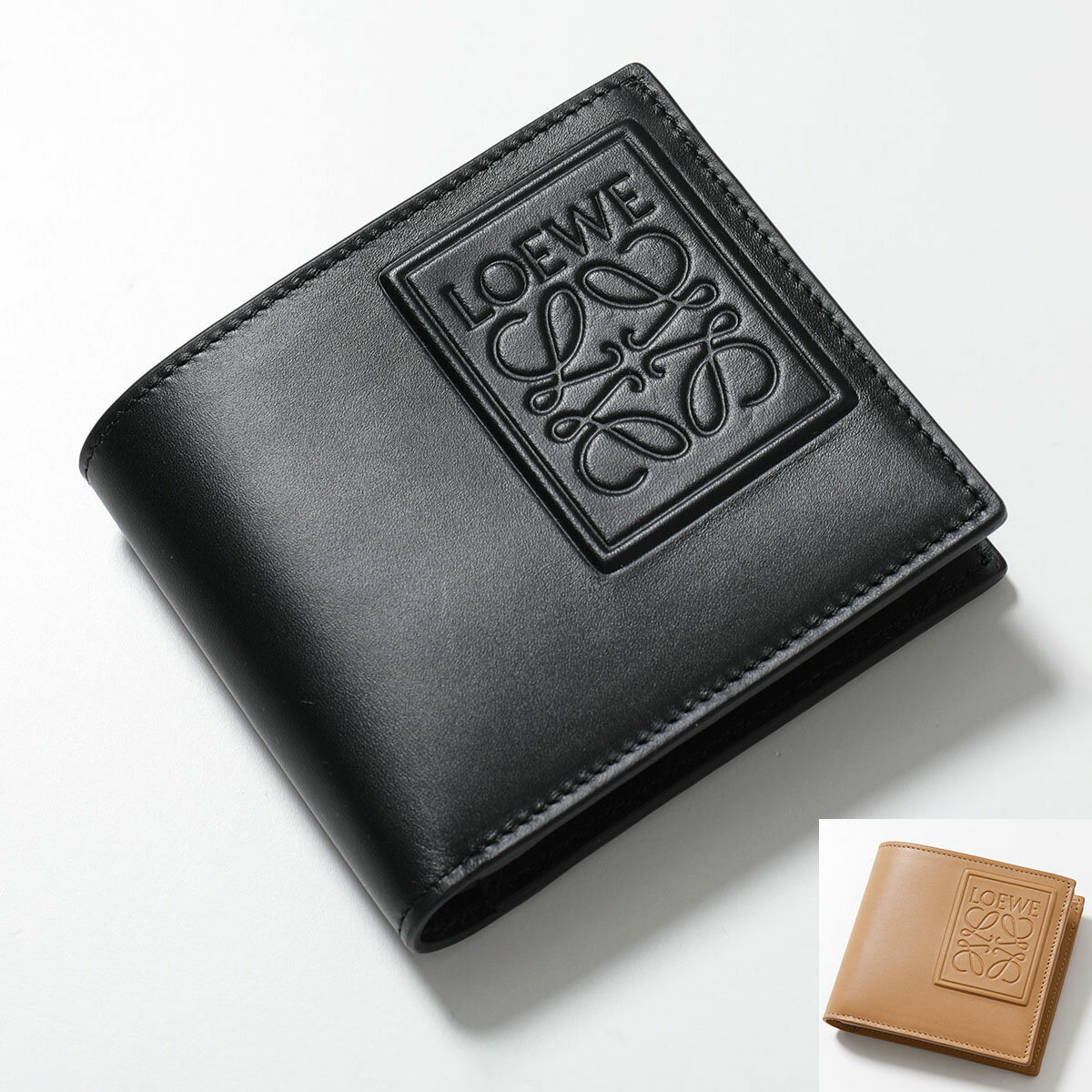 ロエベ 二つ折り財布（メンズ） LOEWE ロエベ 二つ折り財布 BIFOLD COIN WALLET C565501X02 メンズ アナグラム レザー 小銭入れあり ミニ財布 カラー2色