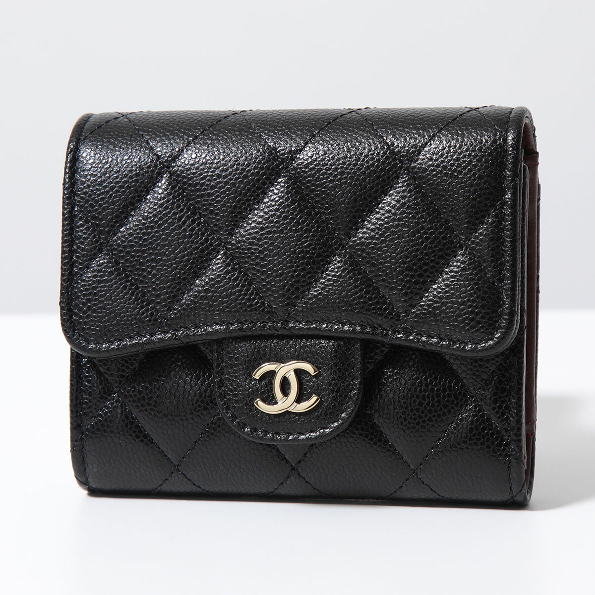 CHANEL シャネル 二つ折り財布 MATELASSE マトラッセ AP0229 B10583 B15532 レディース グレインド カーフスキン キルティングレザー ミニ財布 ココマーク CCロゴメタル カラー2色