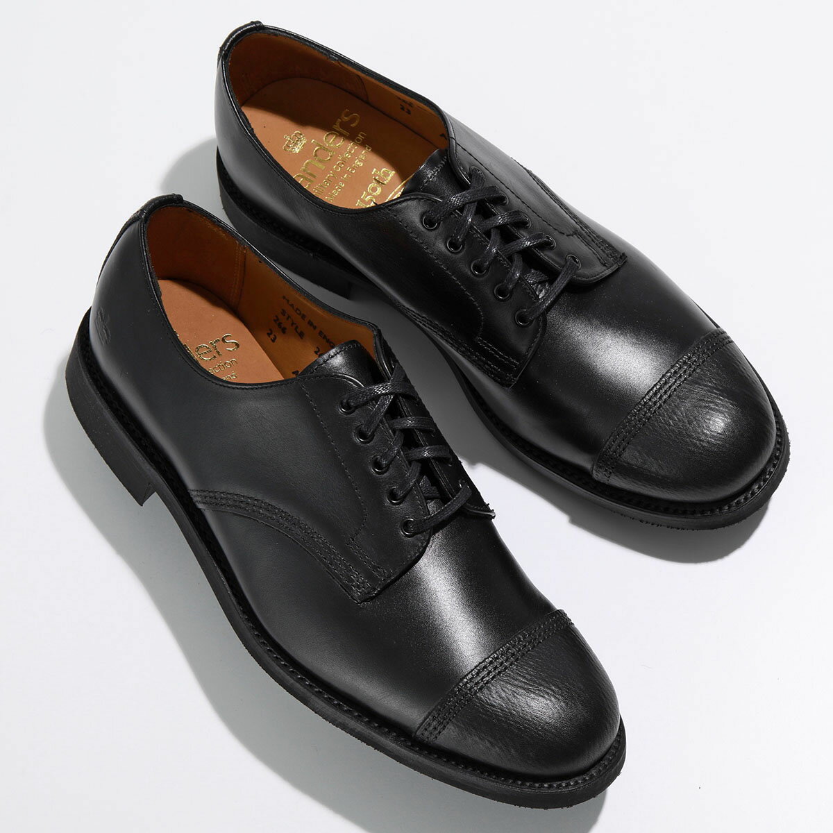 Sanders サンダース レザーシューズ 150th Anniv. Military Derby Shoe ミリタリーダービー 2681BRG メンズ 革靴 ビジネス レースアップ 靴 Black