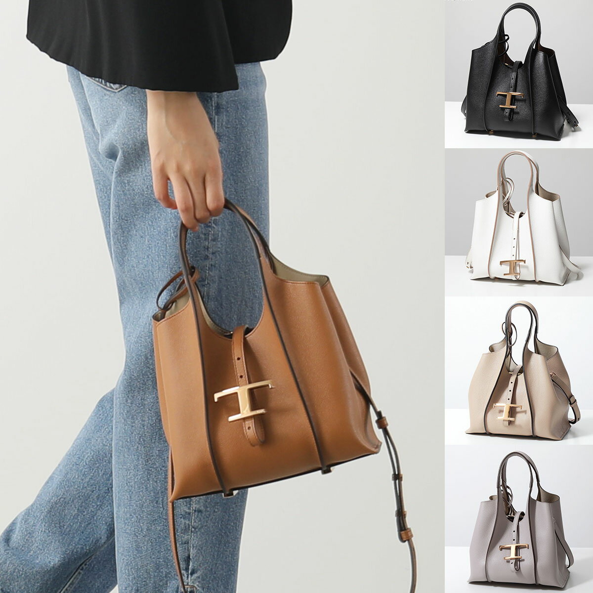 トッズ   レディースバッグ TODS トッズ ハンドバッグ T TIMELESS Tタイムレス XBWTSBA9100Q8E レディース レザー ショッピングバッグ ミニトート ショルダーバッグ フラットポーチ付き 鞄 カラー7色