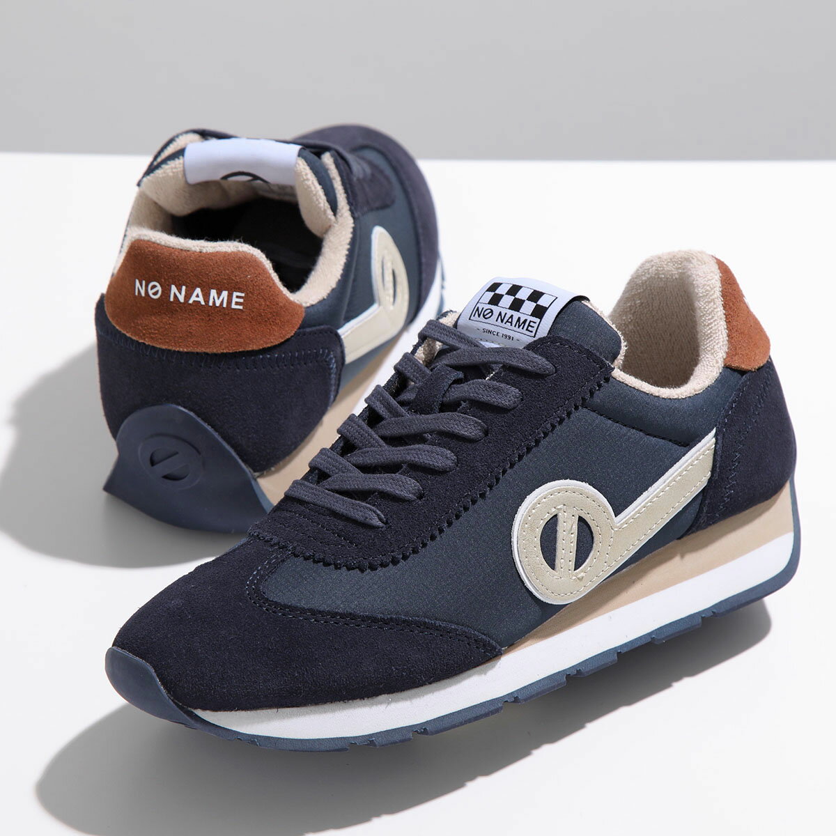 NO NAME ノーネーム スニーカー CITY RUN JOGGER SUEDE SQUARE レディース ローカット スウェード シューズ ロゴ 靴 NAVY/NAVY