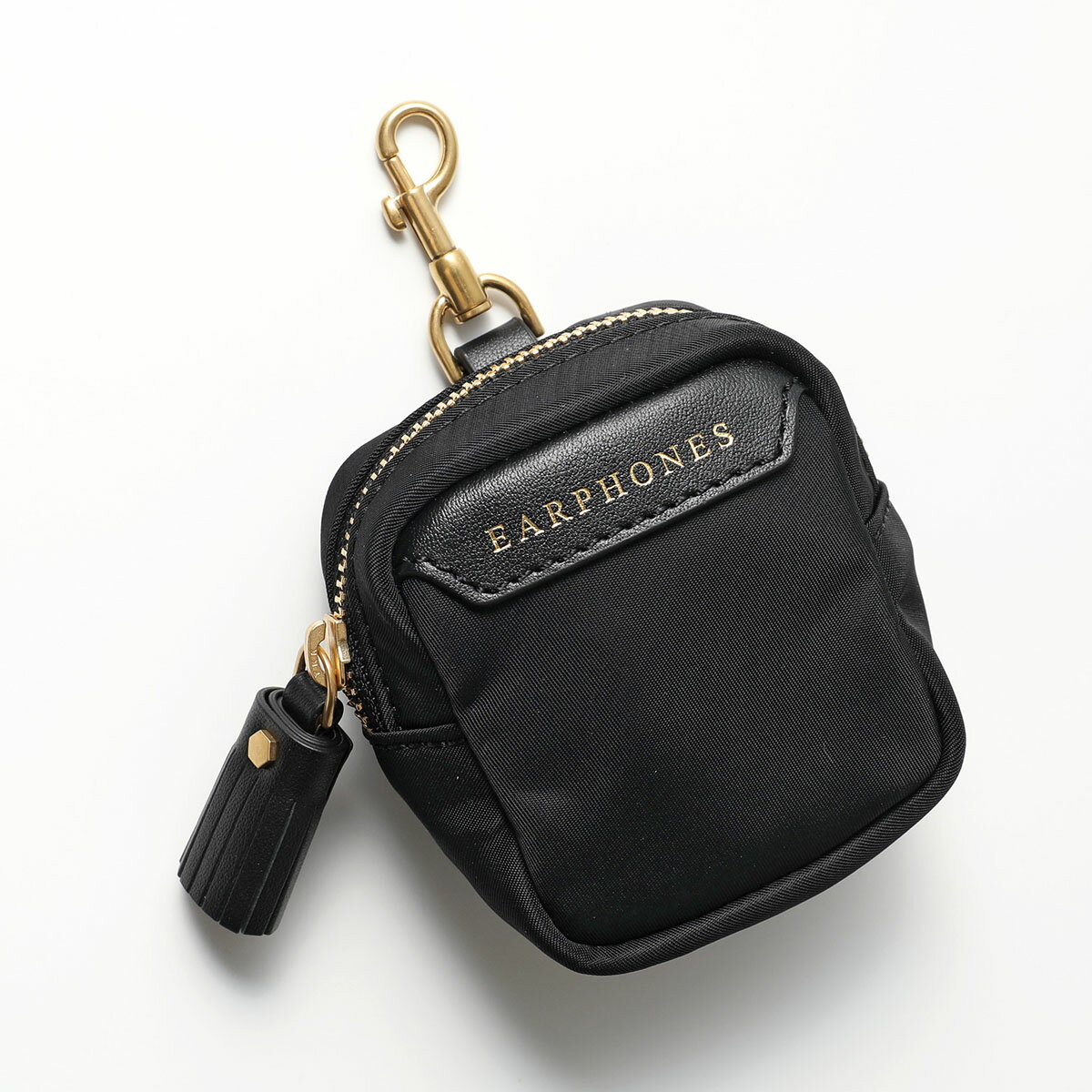 ANYA HINDMARCH ˥ϥɥޡ ۥ󥱡 Ear Phones Pouch 158510 ǥ ʥߥ쥶 եåդ ߥ˥ݡ Black