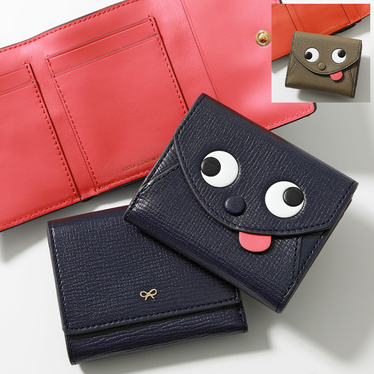 ANYA HINDMARCH アニヤハインドマーチ 三つ折り財布 Zany Mini Tri-Fold Wallet ザニー ミニ 142816 175418 188050 レディース コンパクト財布 ミニ財布 小銭入れ付き カラー3色