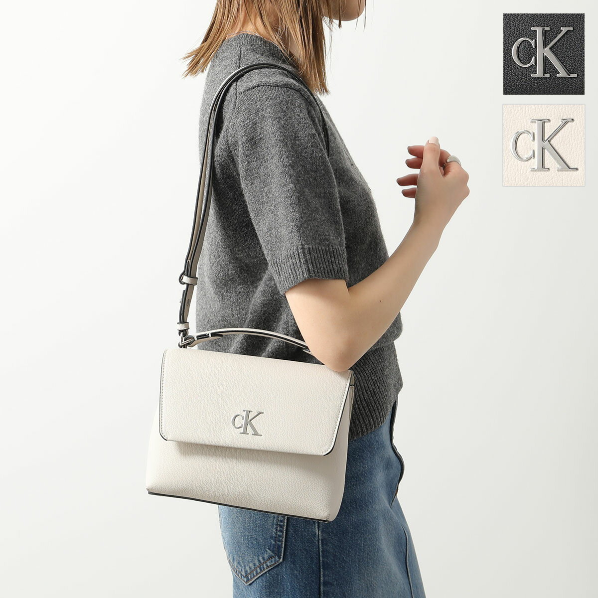 CALVIN KLEIN JEANS カルバンクライン ジーンズ ショルダーバッグ MINIMAL MONOGRAM TOP HANDLE22 K60K611868 レディース ロゴ 鞄 カラー2色【po_fifth】