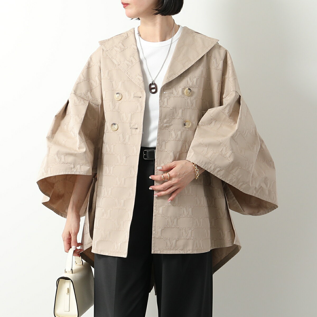 MAX MARA マックスマーラ ケープ TENENTE テネンテ レディース トレンチ コート ポンチョ コットン ジャガード ミドル ミディ丈 ロゴ 006【po_fivee】【cp_ten】のサムネイル