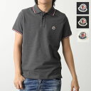 MONCLER モンクレール 8A70300 84556 カラー4色 POLO MANICA C 鹿の子 半袖 ポロシャツ ロゴワッペン トリコロールライン メンズ