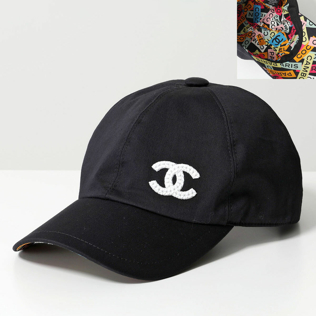 CHANEL シャネル ベースボールキャップ AA9698 B15072 レディース コットン インナープリント ココマーク CCマーク スパンコール ロゴ 帽子 94305のサムネイル